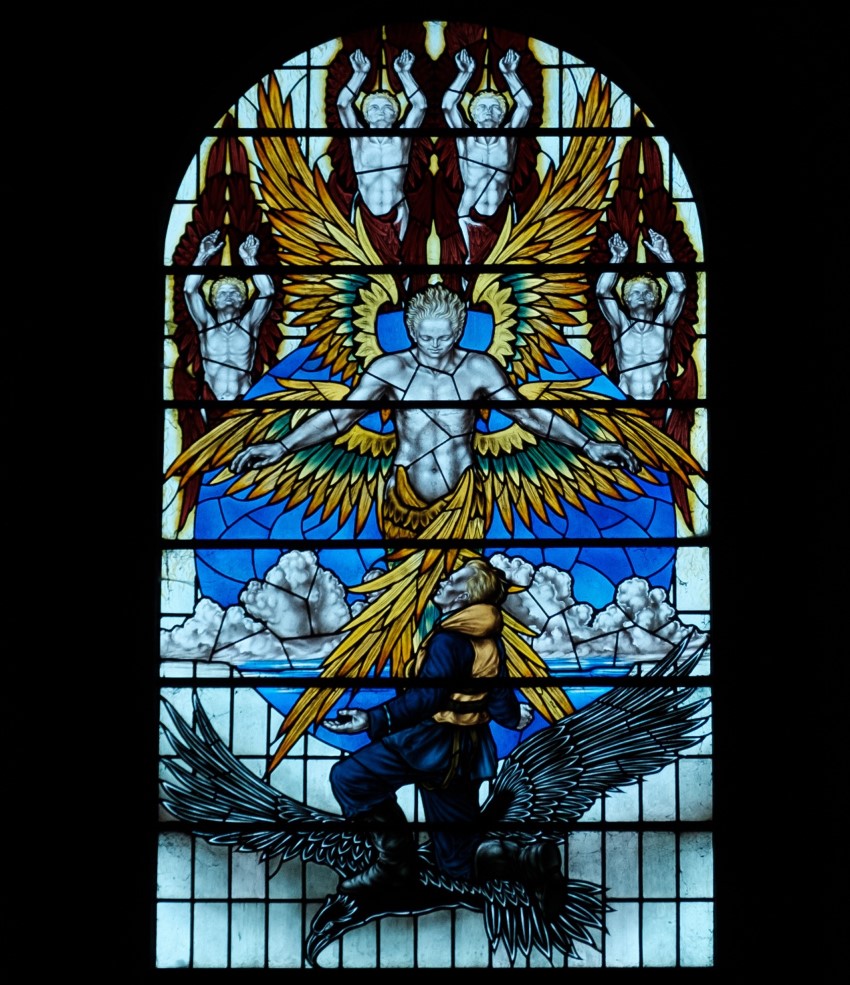 The stained glass window